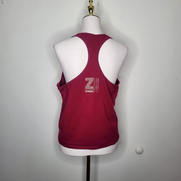 Zumba Sz XL Burgundy Glow With The Flow Racerback Tank Top Fitness Gym Lounge - Picture 4 of 8